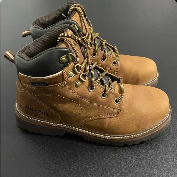 Brazos Bricen Steel Toe Boots Lace Up Work Boots Like New Cabin Core - Picture 6 of 14